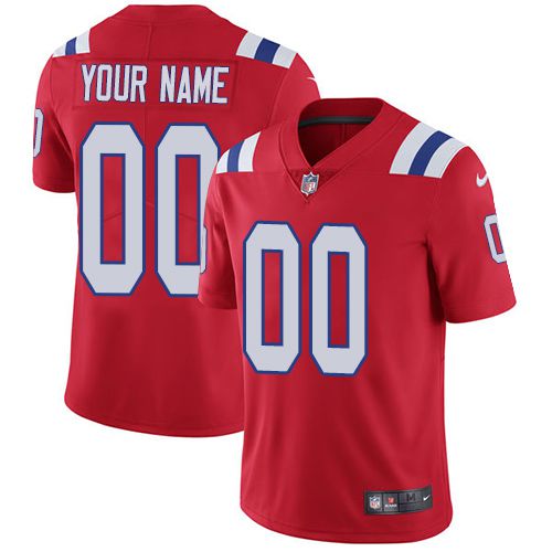 2019 NFL Youth Nike New England Patriots Alternate Red Customized Vapor jersey->customized nfl jersey->Custom Jersey